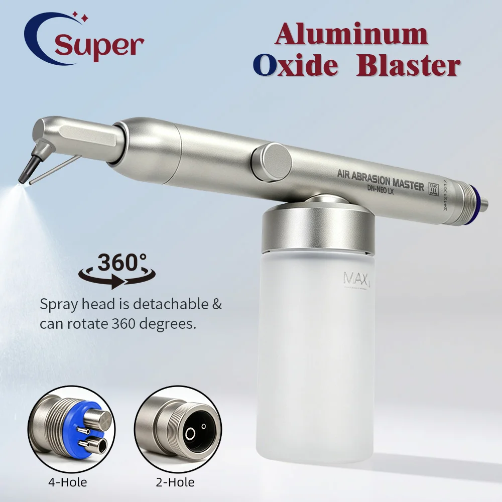 Dental Aluminum Oxide Sandblaster Air Abrasion Master Sandblasting Handpiece 2 Hole & 4 Hole Optional 360° Rotatable Nozzle Micr