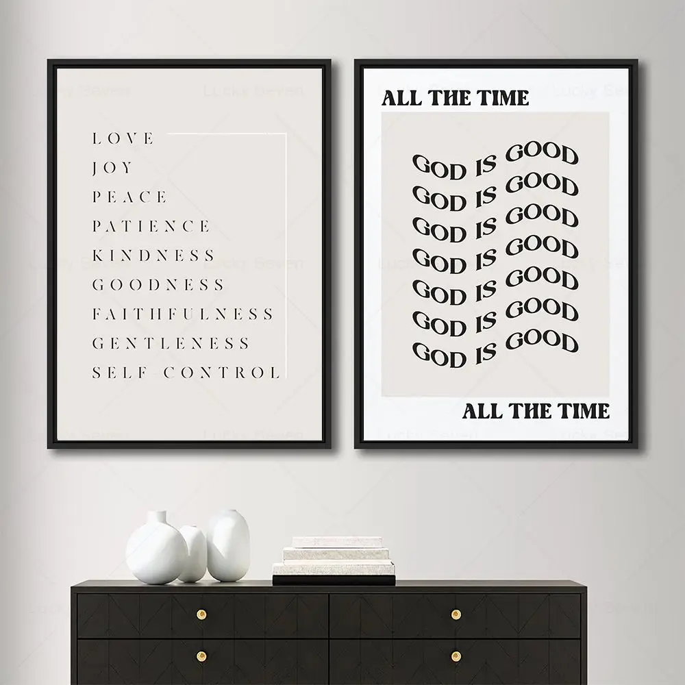 God is Good Bible Verse Canvas Painting Fruit of the Holy Spirit Poster Modern Christian Jesus Wall Art Print Prayer Room Decor