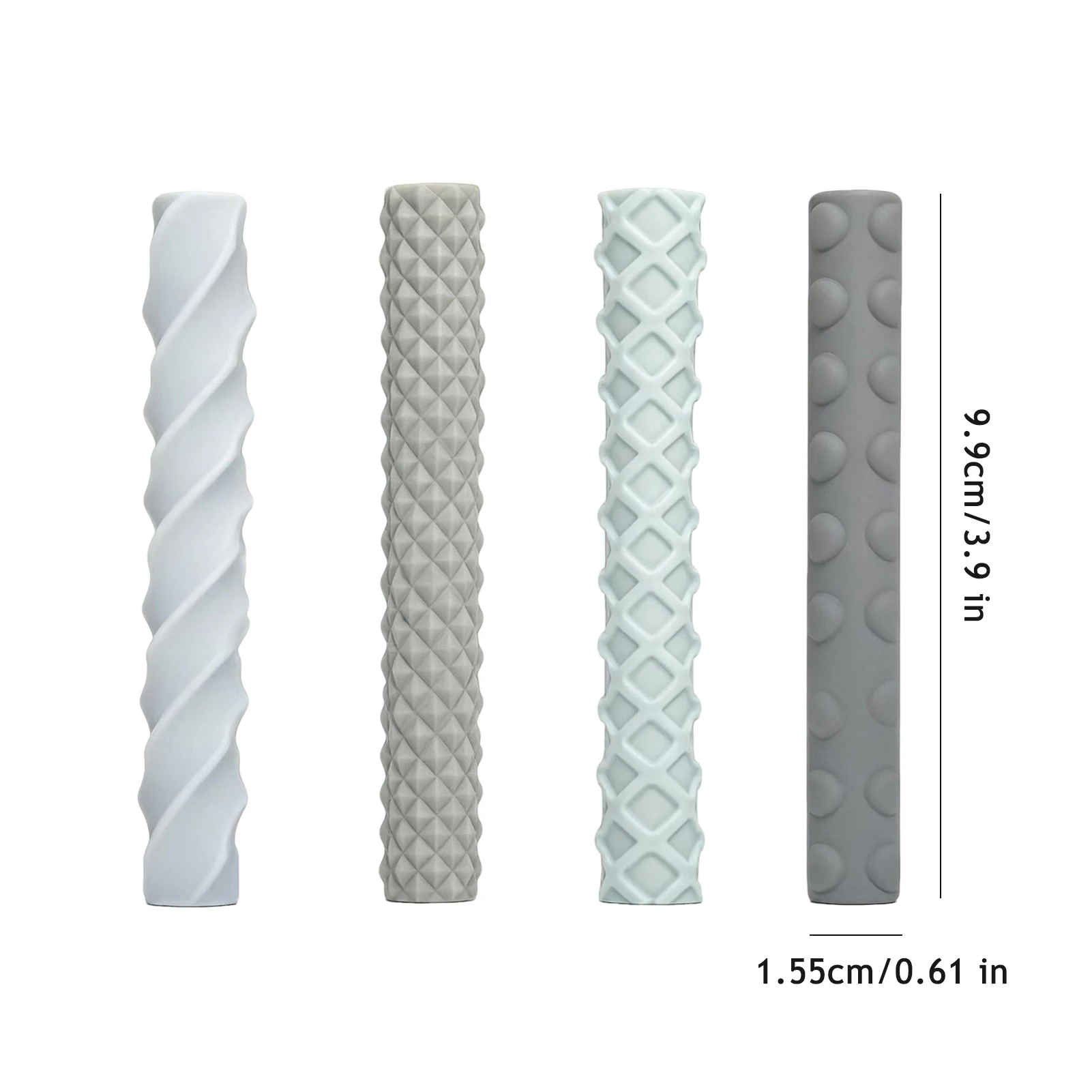Couvre-crayons texturés en Silicone, 4 pièces, soulagement de l'anxiété et du Stress, manchon de crayon coloré, enfants adolescents étudiants, jouet sensoriel assez Fidget