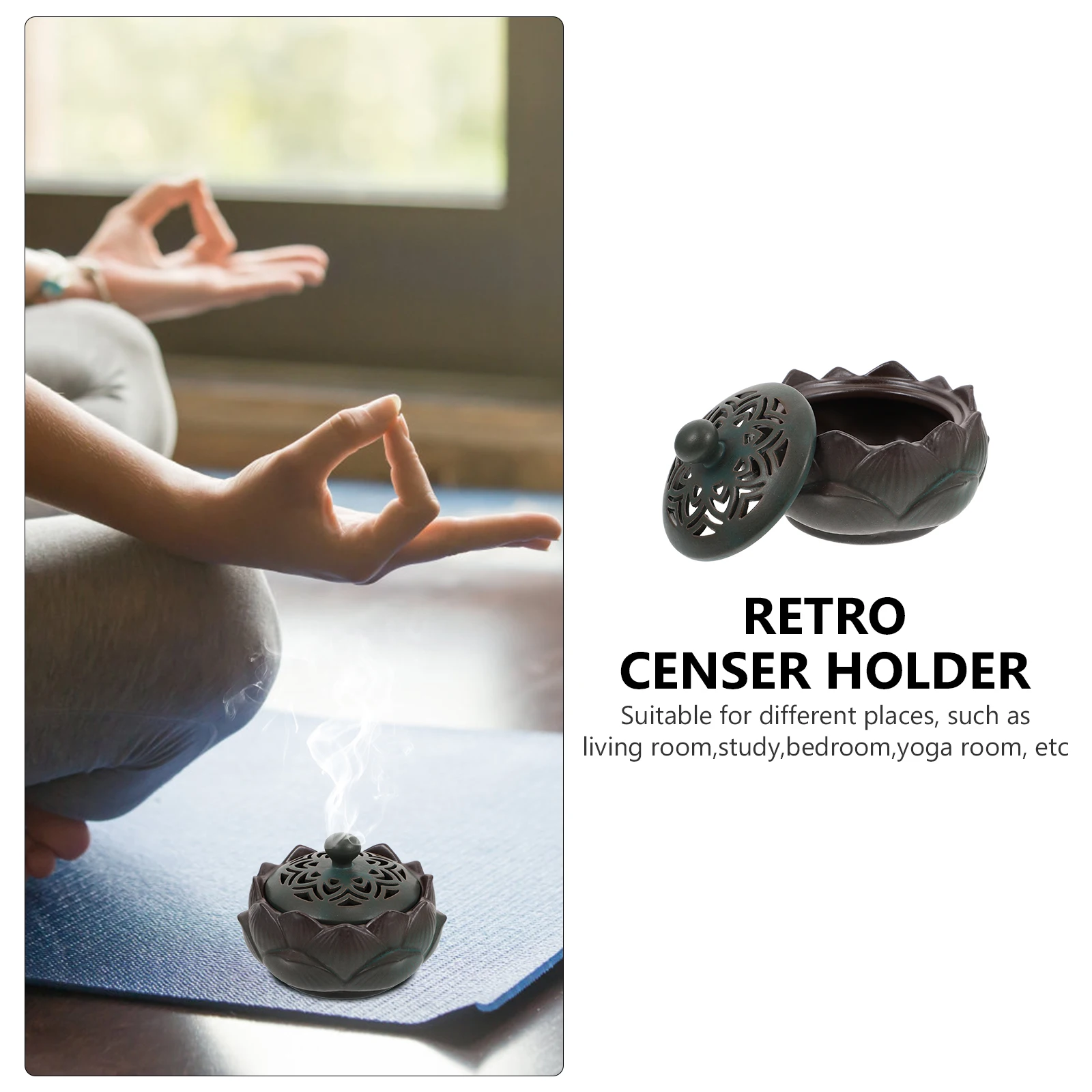 

1Pcs Retro Ceramic Incense Censer Compact Home Incense Holder for Bedroom Study Sauna Decorative Censer Ornament