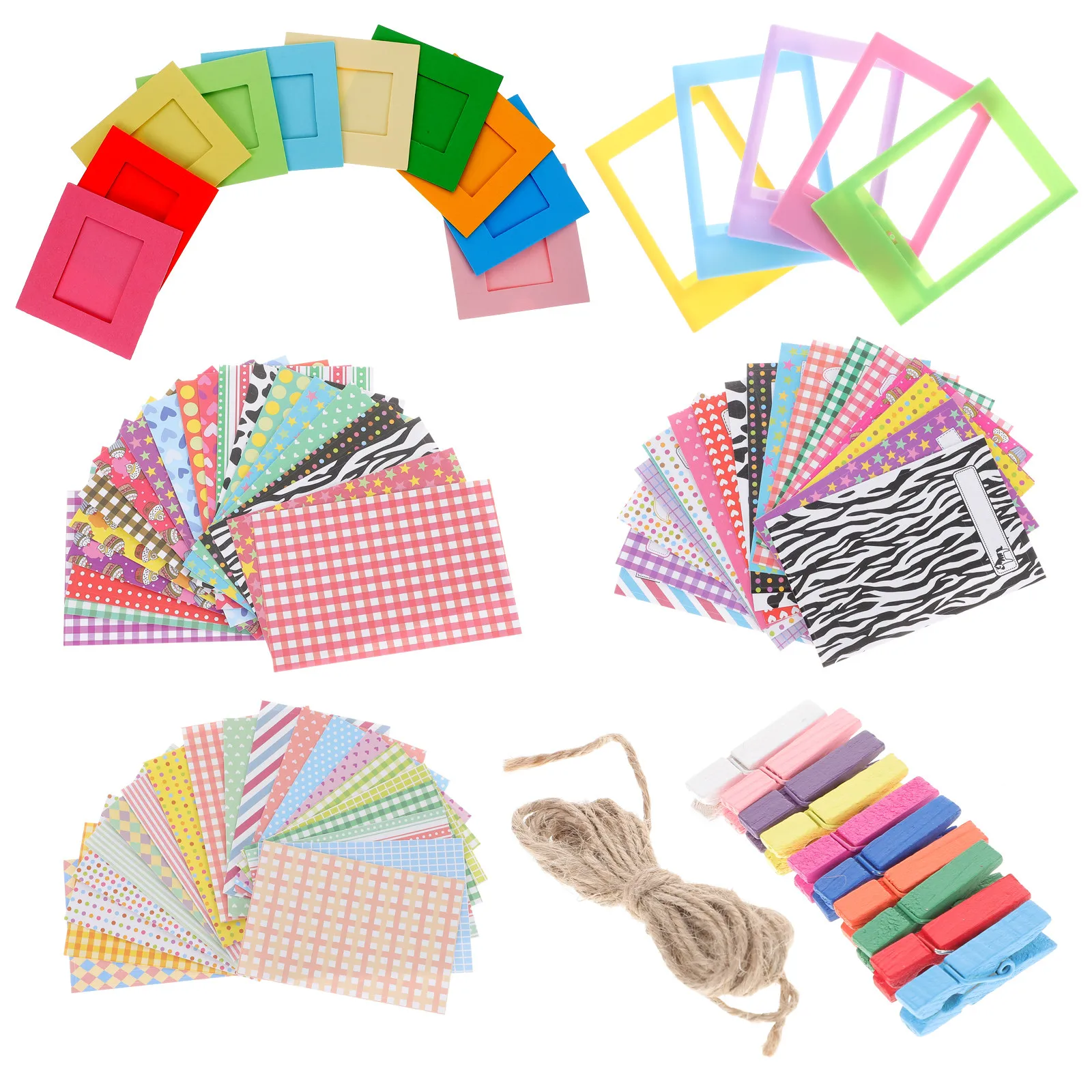 Instant Photo Frame Stickers Colorful Decorative Film Strips for Camera Pictures Scrapbook Display