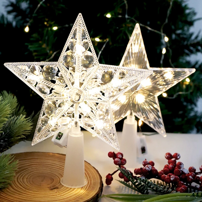 15cm Glowing Star Christmas Decoration Hanging Xmas Tree Pendant Ornament for Home Room Decor New Year Navidad Gifts Accessories