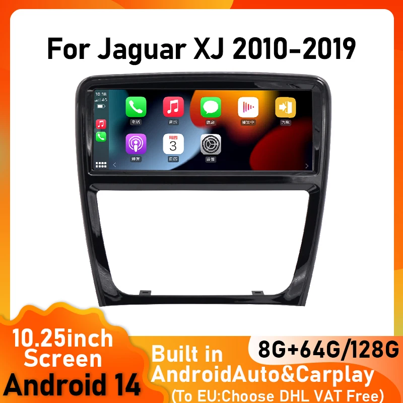 Android14 Car Radio For Jaguar XJ 2010-2019 2DIN Car Auto Wireless Carplay Auto Navigation Multimedia Player GPS 4G