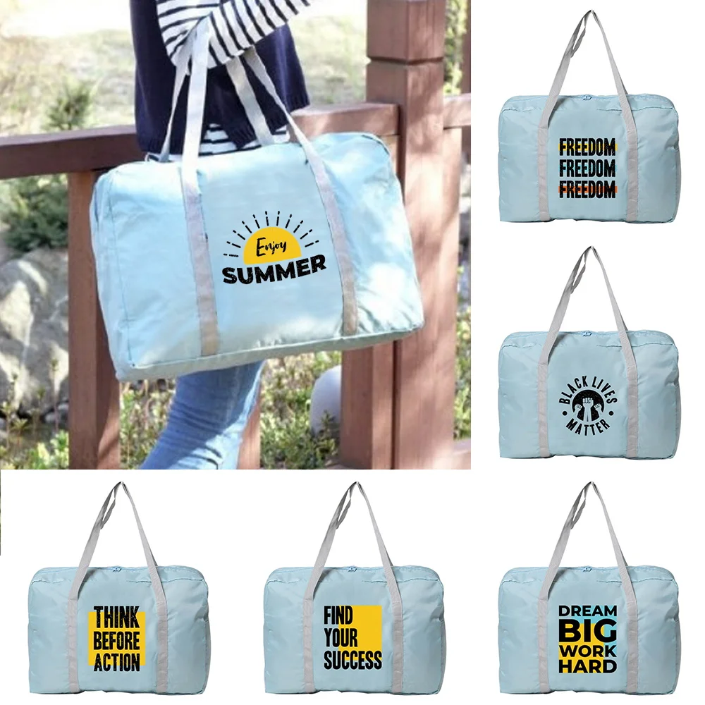 

Handheld Travel Bag Spacious Durable Lightweight Large Capacity Business Travel Accessories Word Pattern Printing Series