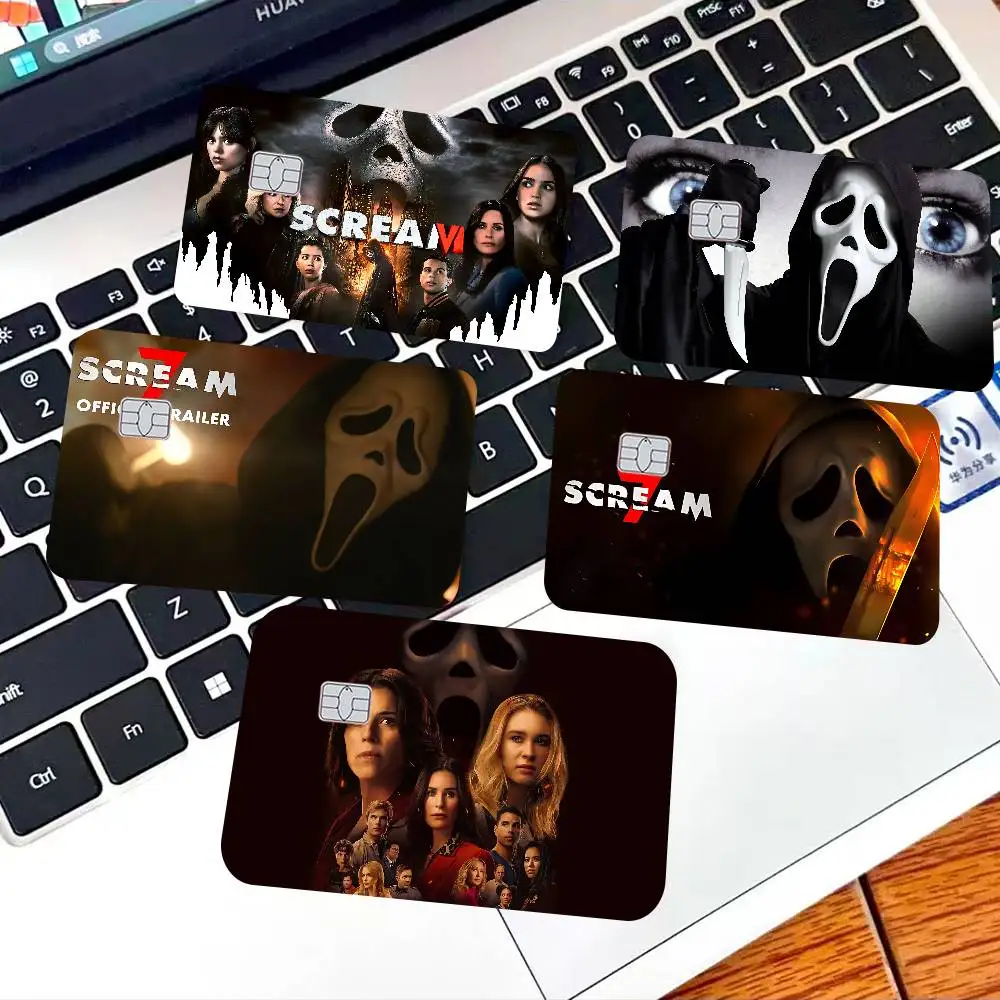 S-SCREAMS Horror Movie 100% Hot Sale Amine Credit Debit Bank Card Bus Card Film Skin Sticker