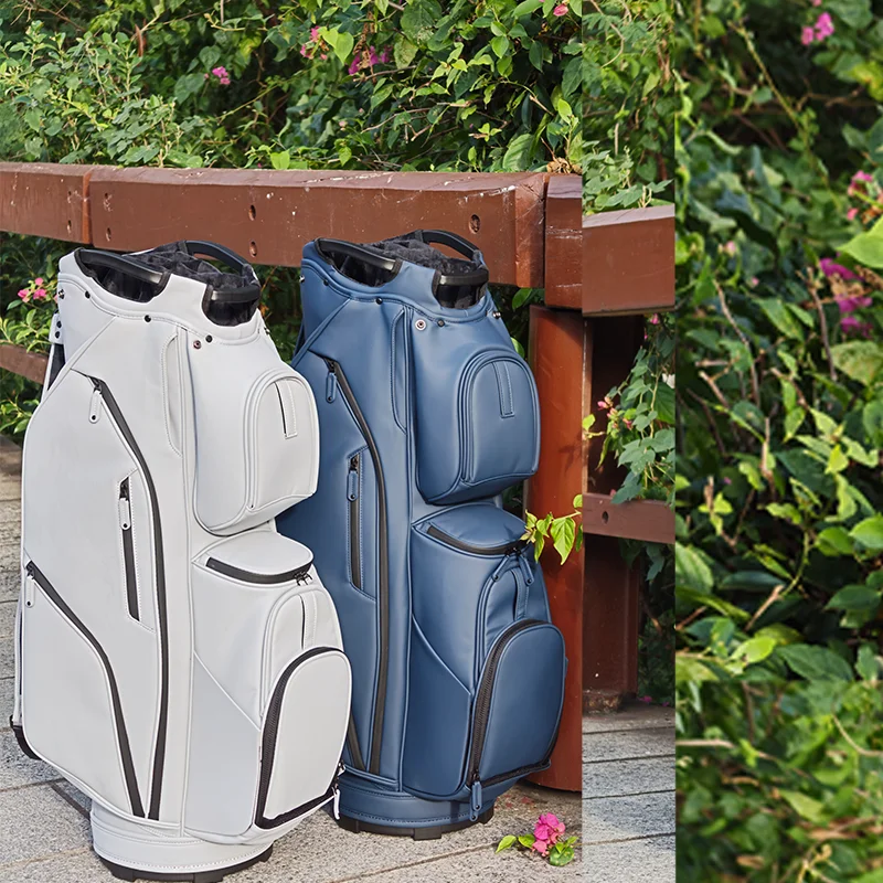 ASL Golf 14 Way Divider Waterproof PU Leather Professional Custom Logo Name Golf Cart Bag