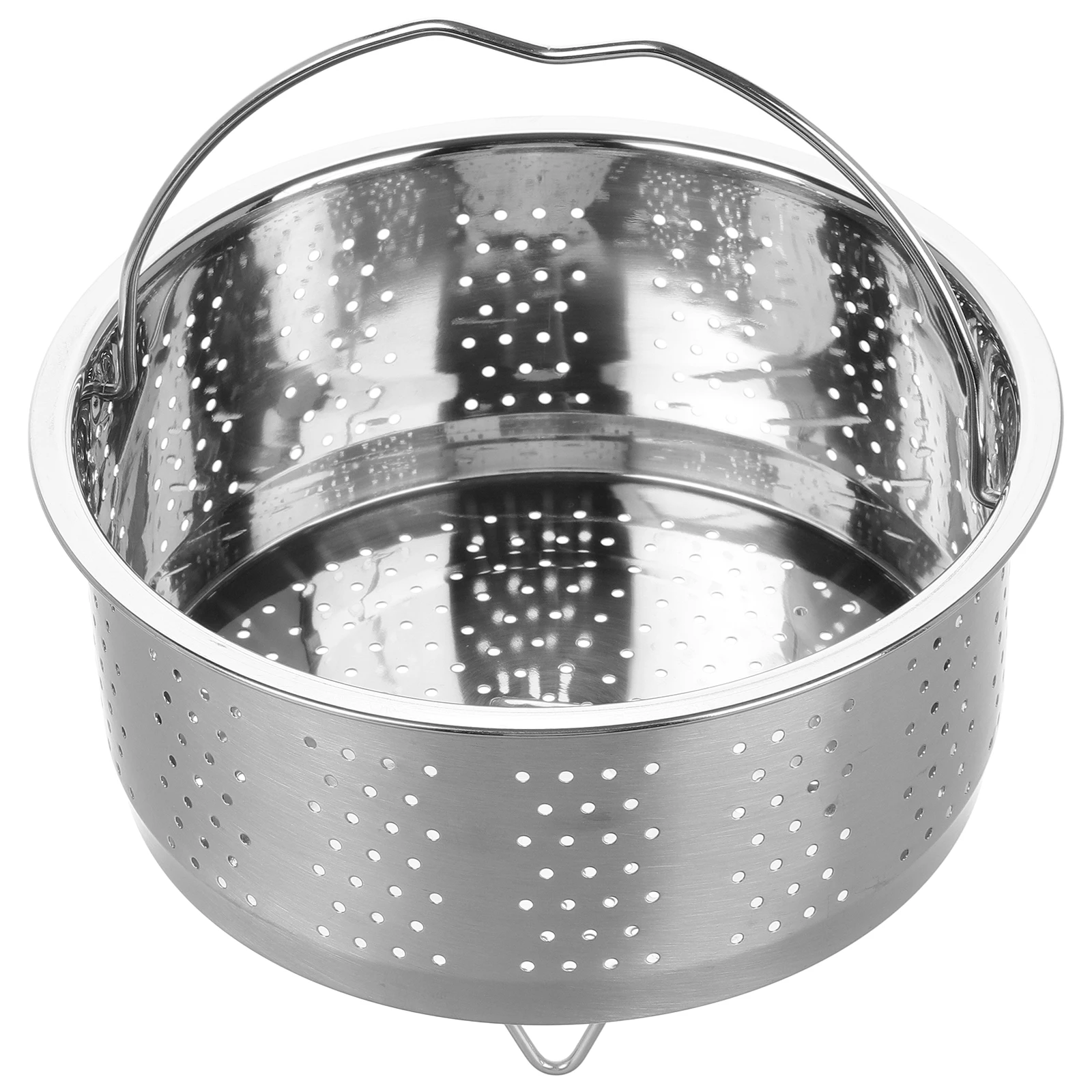 

16.5Cm Stainless Steel Steamer Basket For Pot Dual Cooking Vegetable Dumpling Rack Handles Rice Soup Separation Seafood