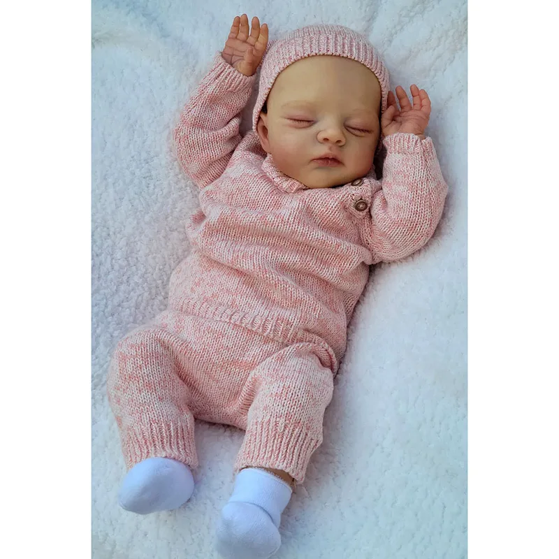 

18inch Reborn Baby Doll Twins Irys and Lily Handmade 3D Skin Multiple Layers Painting Collectible Lifelike Art Doll