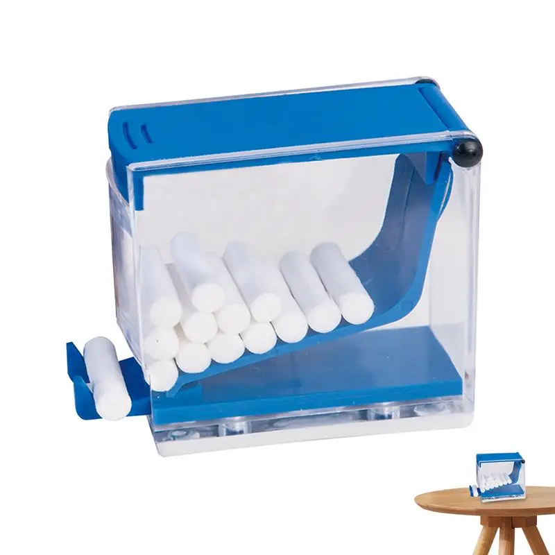 Dental White Blue Color Dentist Cotton Roll Dispenser Holder Press Type Box Swab Storage Box Dentistry Material Organizer