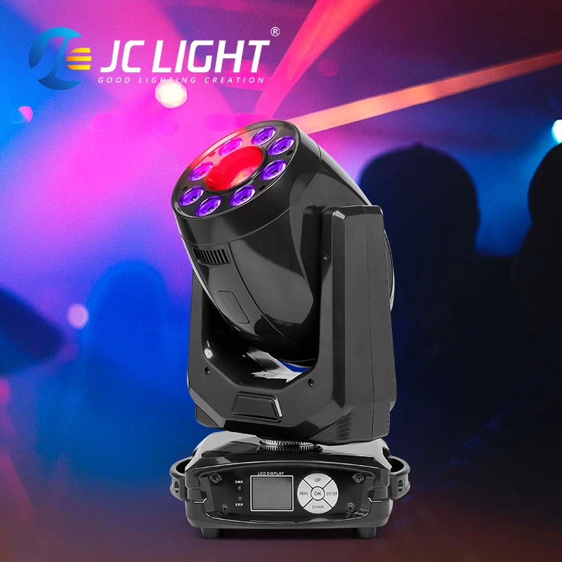 JC 라이트 미니 200W LED 스팟 이동 헤드 라이트, RGB 워시 DMX 제어 무대 조명, 200W 스팟 이동 헤드 라이트, 2023 신상