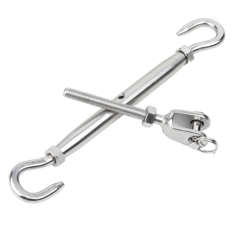 M4~M27 316/304 Stianless Steel Closed/Open Body Swage Turnbuckle Hook & Eye Tensioners Rope Cable Tension Set Adjustable