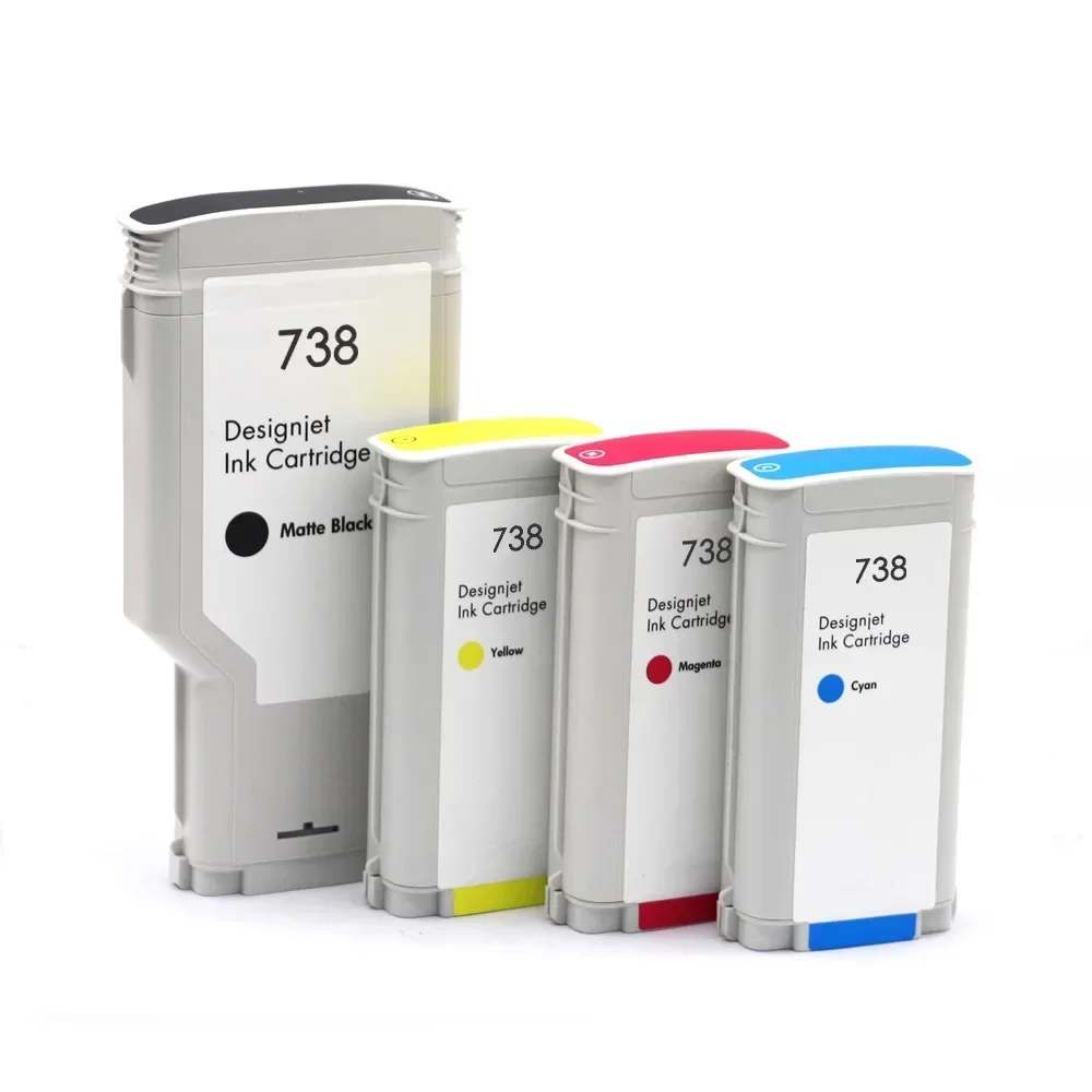 738XL 676M6A 676M7A 676M8A 498N8A Premium Compatible Color Inkjet Ink Cartridge for HP738 for HP DesignJet T950 T850 Pigment Ink