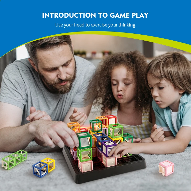

60 Levels Challenges STEM Game Laser Maze Toys for Kids Laser Maze Logic Thinking Training Board Game Stacking Educational Toy