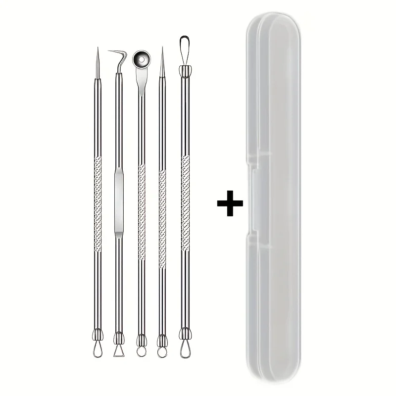 3/5/8 Pcs Pinces ultra-fines pour l'acné, extracteur de points noirs, aiguille à acné, nettoyant facial pour la peau