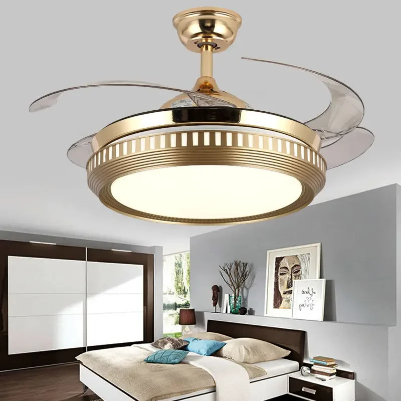 

Frequency Conversion Fan Lamp Invisible Ceiling Fan Lights Dining Room Modern Minimalist Living Room Led Remote Control Bedroom