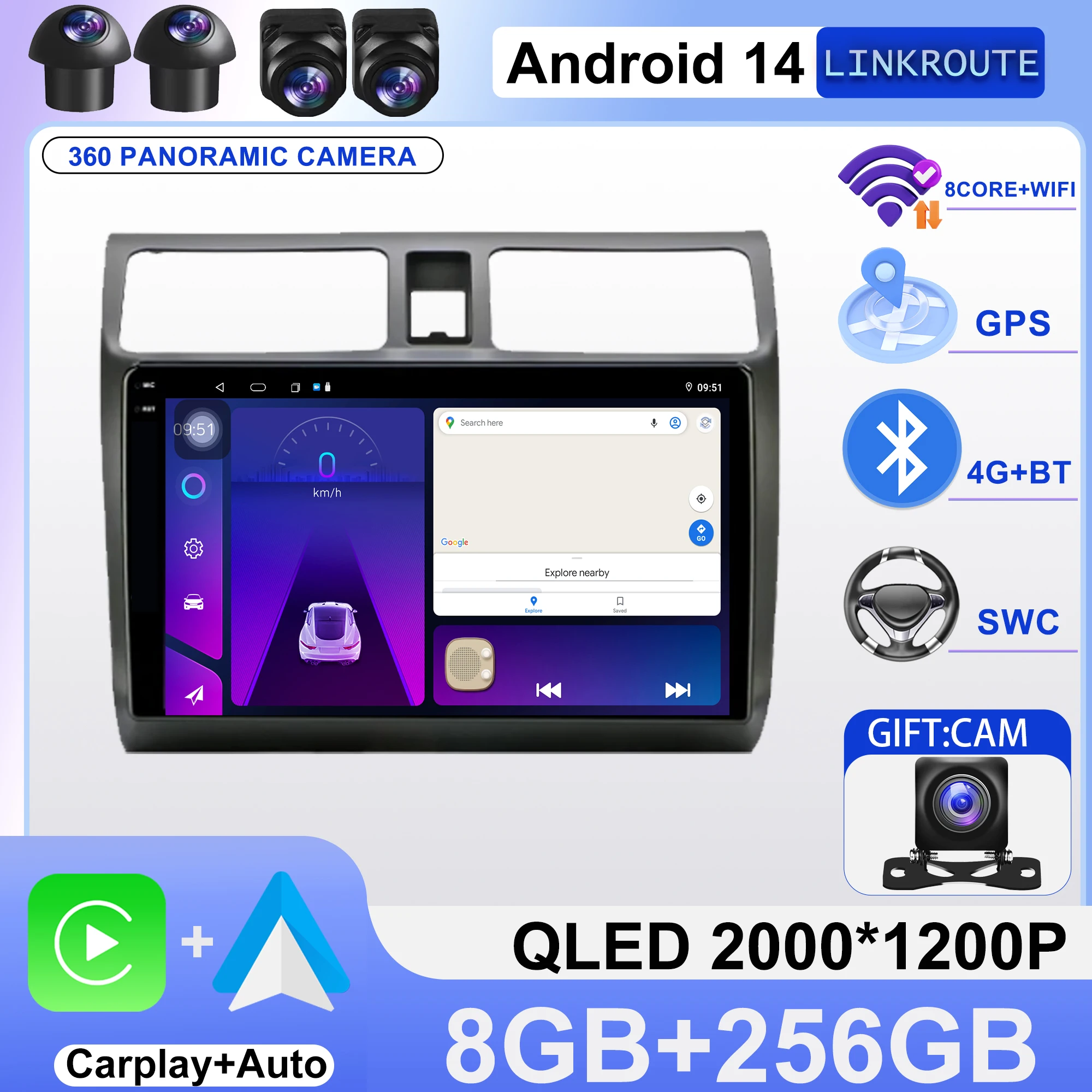 10" Carplay 2 Din F… - image