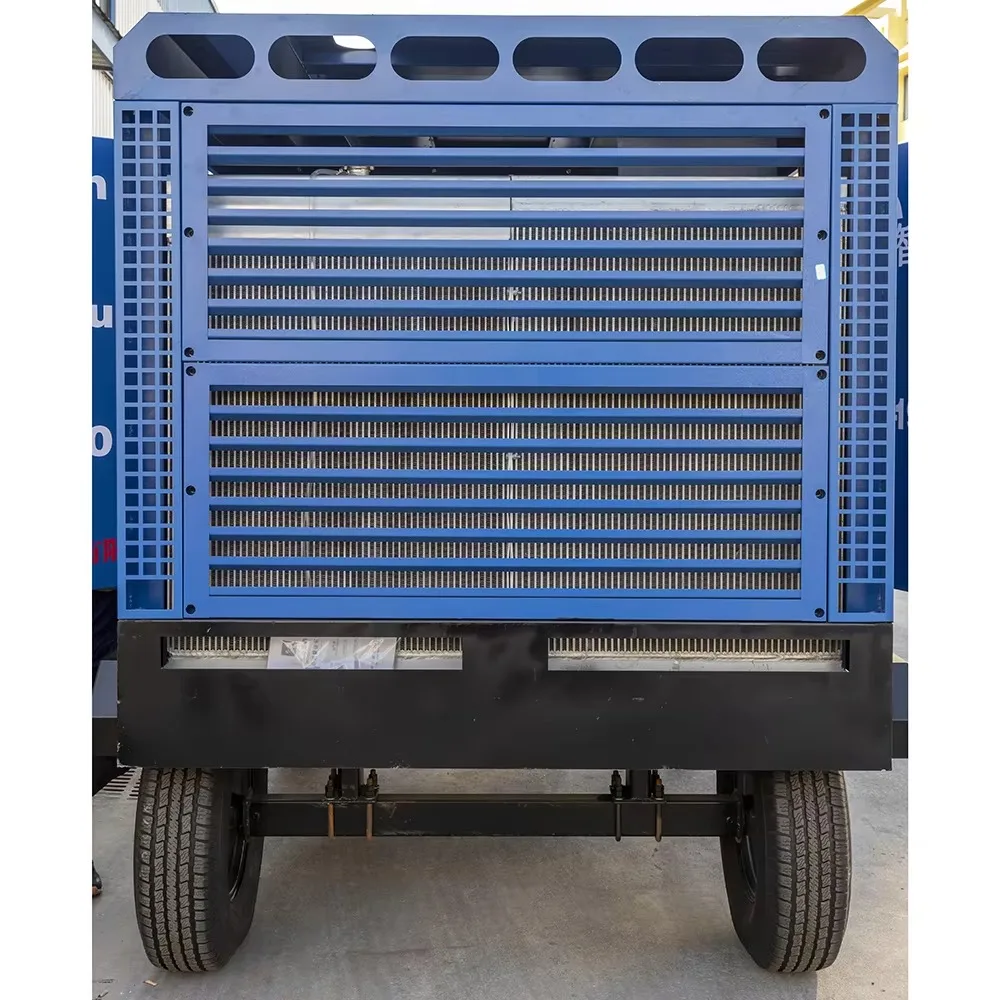 8 Bar 185cfm Mobile Diesel Screw Air Compressor Industrial Portable Air Compressor with Wheels for Mining and Construction