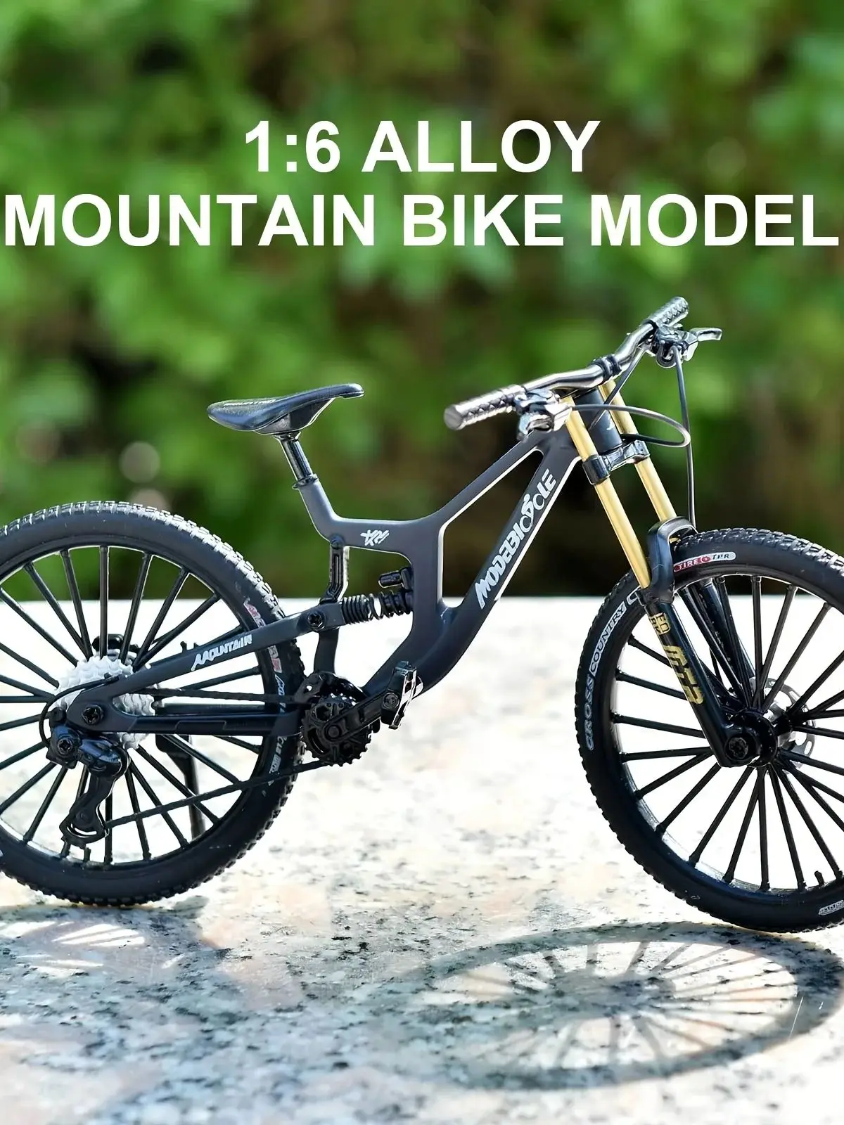 AliExpress NONE 1:8 Scale Shock Absorption Mountain Finger Bike - Premium Diecast Alloy Simulation Bicycle Toy for Collection