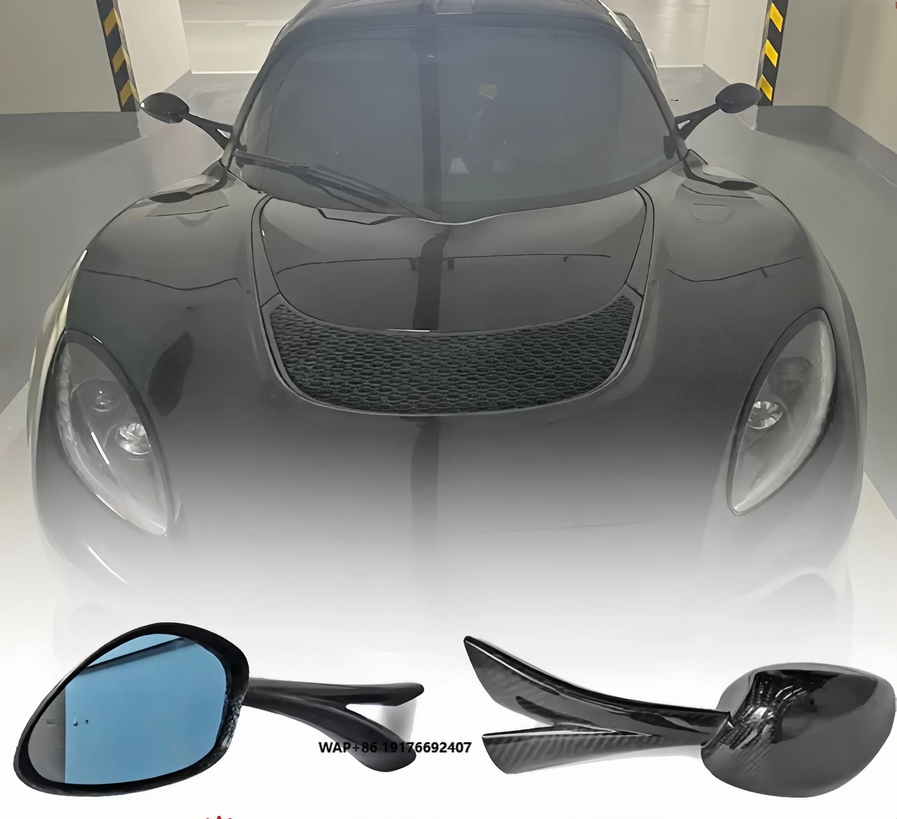 

Compatible With Lotus Exige Elise Carbon Fibre Modified Parts Left and Right Rearview Mirrors