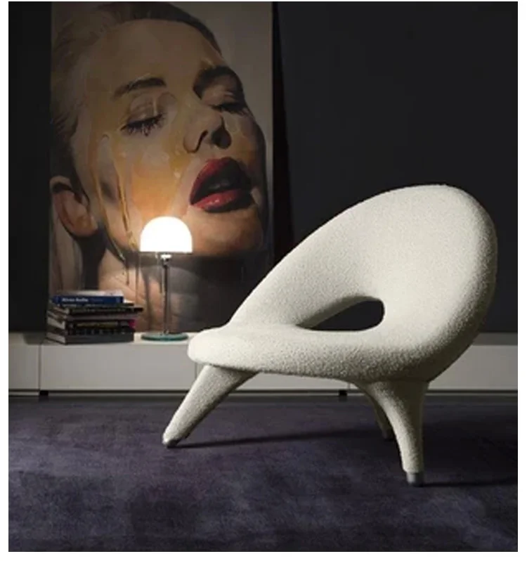 Simple creative space special-shaped fiberglass art snail leisure chair villa hotel reception chair