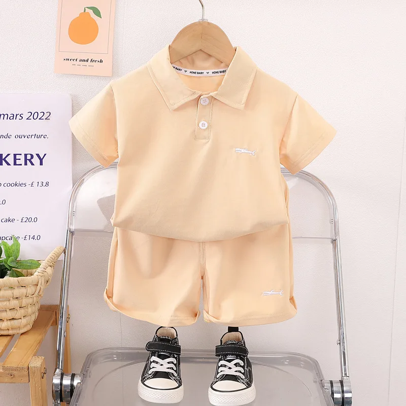 Boys Polo Shirts Clothes Sets Summer 2024 Children Casual T-shirts Shorts 2pcs Sports Suit For Baby Tracksuits Kids Outfits 4 5Y