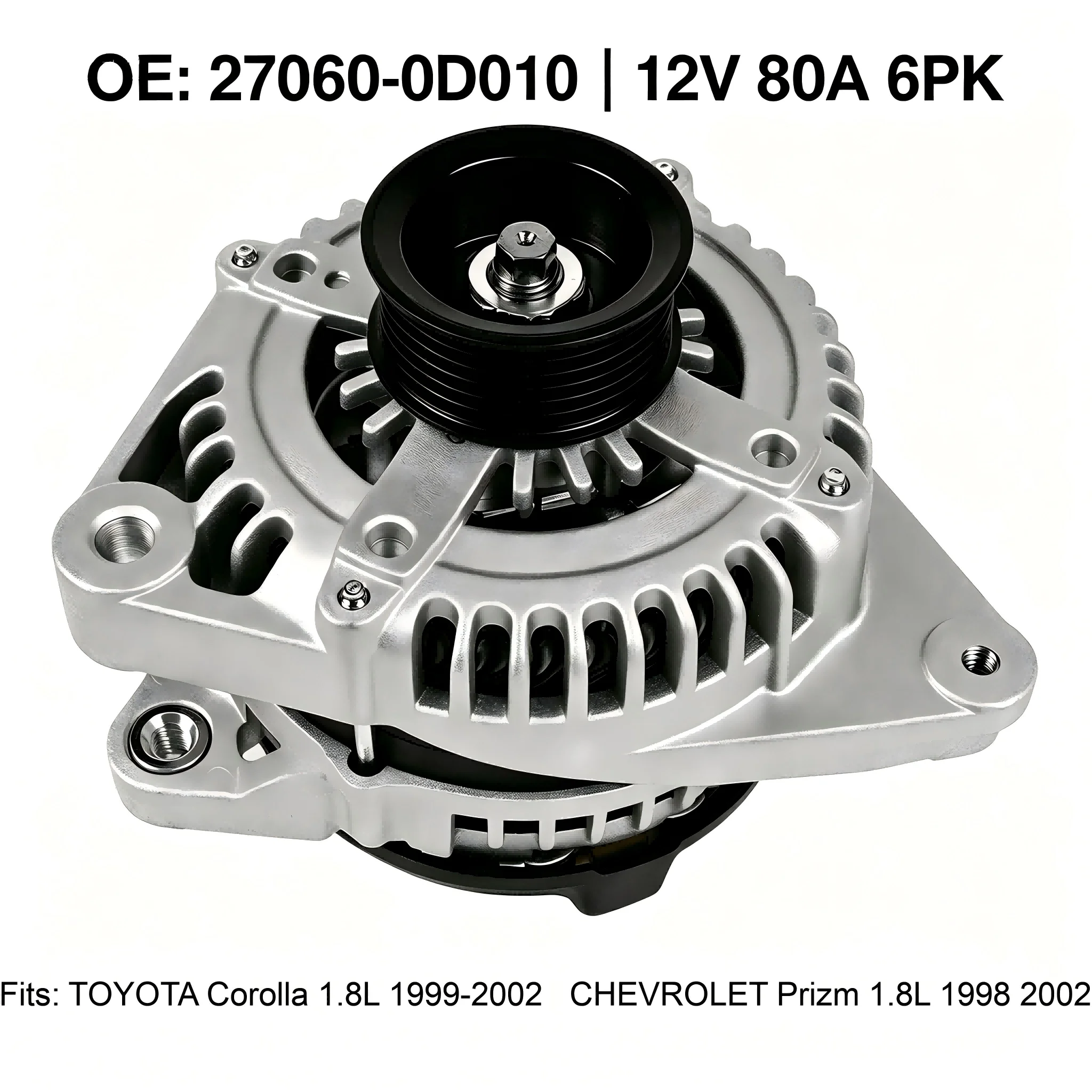 12V 80A Alternator Generator for Toyota Corolla Yaris Vios 1.3L 1.5L - 27060-0D010 Auto Charging Parts Fitment
