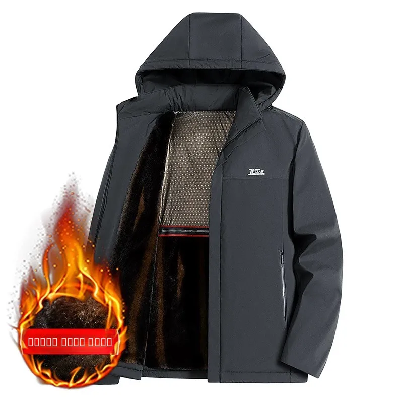 

Men's Winter Fce Lined Jaet Thi Warm Anti Cold Cotton Coat Casual Faion Urban Sle with Multiple kets Removeable...