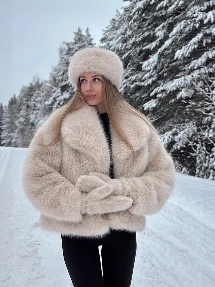 أوروبا أمريكا الشتاء الدفء معطف الفرو الاصطناعي طوق لينة لطيف أنيقة موضة رائعة حفلة ركاب الترفيه سترة