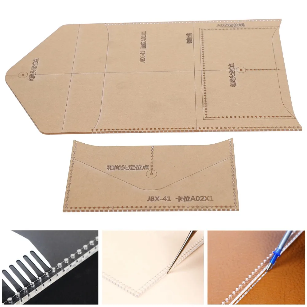 

2pcs Clear Acrylic DIY Template Craft Tool Acrylic Envelope Bag Template Stencil Pattern Template Set Clear Stencil Template