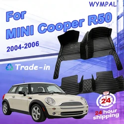 Custom Automotive Car Floor Mats For MINI Cooper R50 2004 2005 2006 Auto Luxury Leather Men Women Car Mats Full Coverage