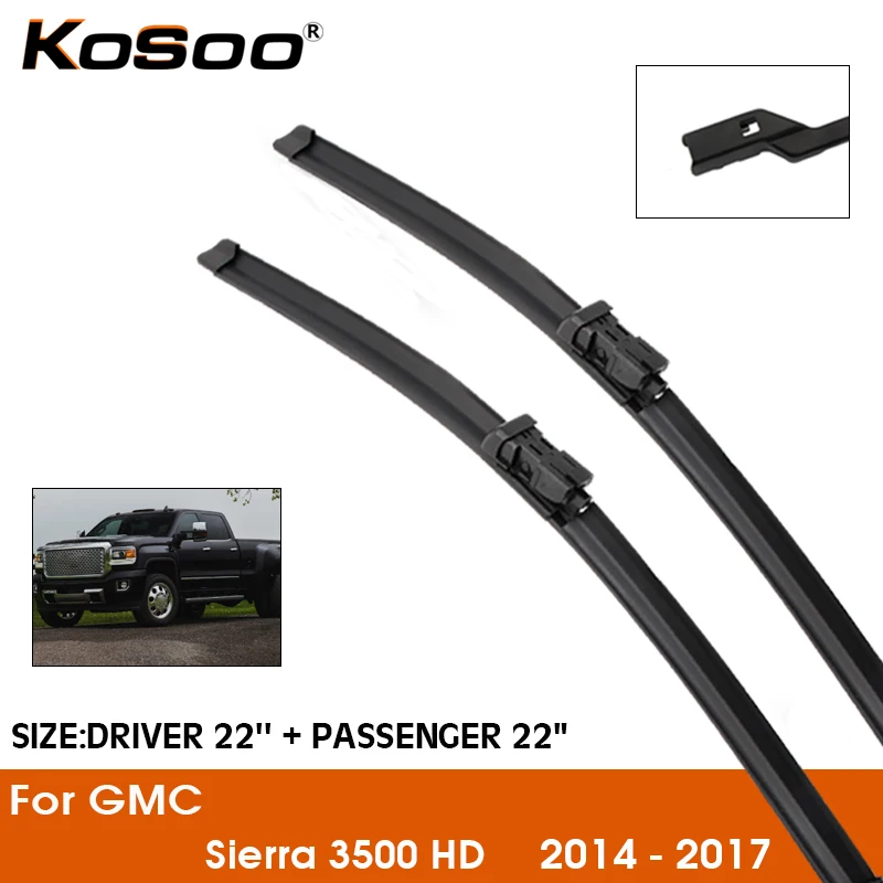 

Car Wiper Blade For GMC Sierra 3500 HD 2014-2017 Windshield Rubber Silicon Refill Front Window Wiper 22"+22" LHD RHD Accessories