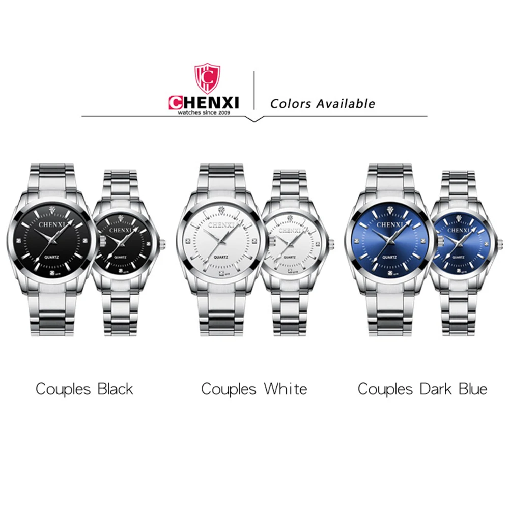 CHENXI Couple Watch Fashion Casual Watches For Woman Man Luminous Waterproof Quartz Wristwatches Couples Gifts
