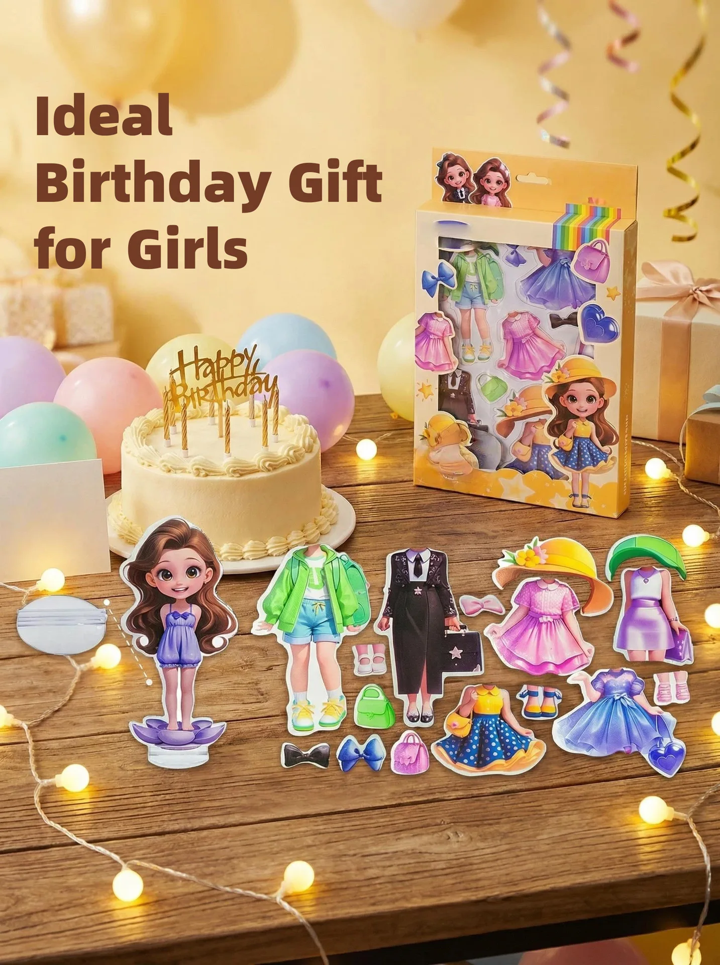 

Магнитные наклейки Princess Grain: DIY набор для переодевания кукол, магнитные игрушки для девочек, подарок для игры в переодевание