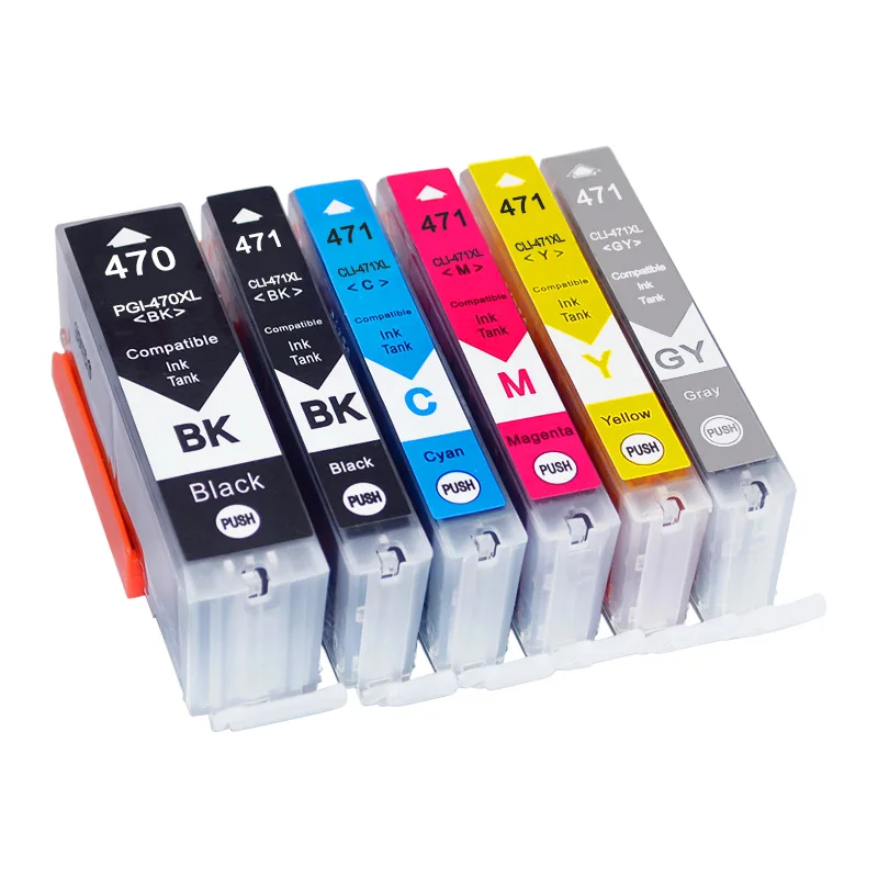 1set 6pcs PGI-470 CLI-471 PGI-470XL Ink Cartridge For Canon PIXMA MG5740 MG6840 MG7740 TS6040 TS5040 TS8040 TS9040 Printer