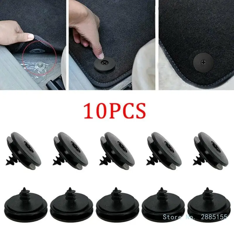 10pcs Auto Fastener Floor Mat Buckle Antiskid Pad Fastener Fastener Clips Skid Resistant Carpet Fixed Clamp Accessories