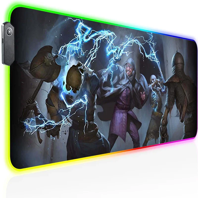 Baldurs Gate 3 Deskmat Rgb Mouse Pad Gaming Room Decoration Back Light Cheap Pc Gamer Cabinet Computer Desk Accessories Mousepad