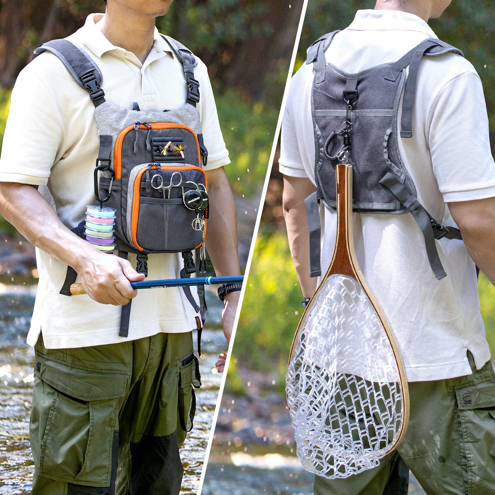 Fly Fishing Bag For Men and Women Fishing Chest Pack Fishing Tackle Boxes Storage Bags Outdoor Ultra Light Vest Fanny Packs 2
