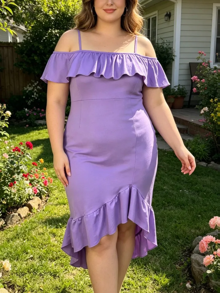 

XL-5XL Plus Size Clothes Dresses Women Robes Summer Short Sleeve Street Style Casual 3XL Big Size Off Shoulder Dress Oversize