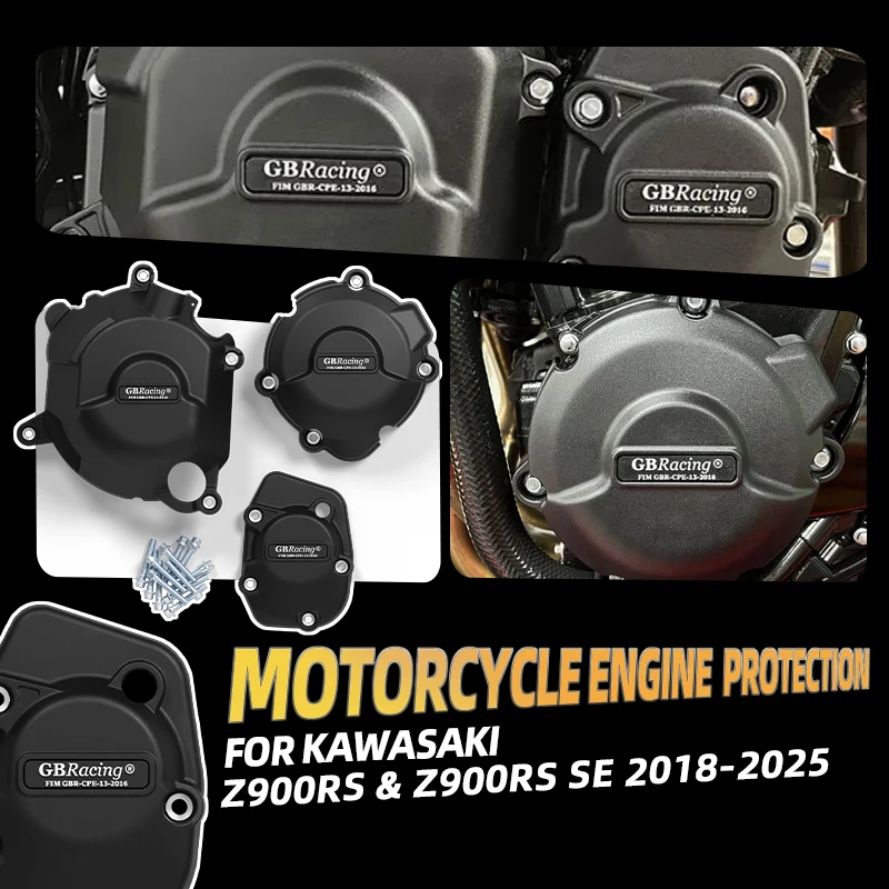 

v2 GBRacing Alternator Cover For KAWASAKI Z900RS (SE) 2018-2026 New protector de motor moto carenados Secondary Engine Cover Set