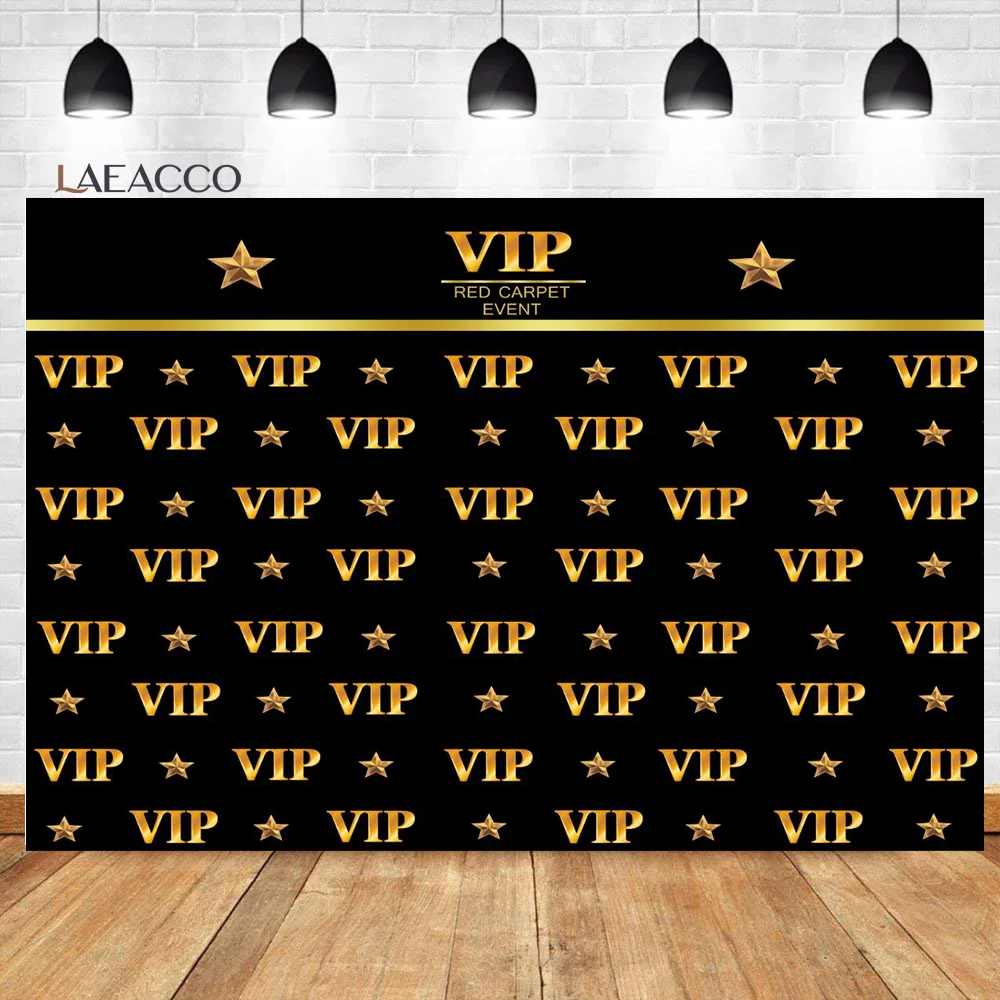 Laeacco Vip Party Photocall Black Golden Sequins Polka Dots Customized Photography Backdrops Birthday Backgrounds Photo Studio