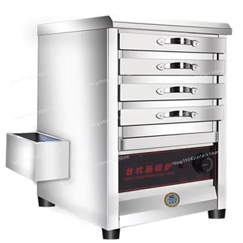Commercial Electric Rice Roll Steamer 4KW High Power Stainless Steel Maker, Side or Built-in Water Tank for Rice Roll Production