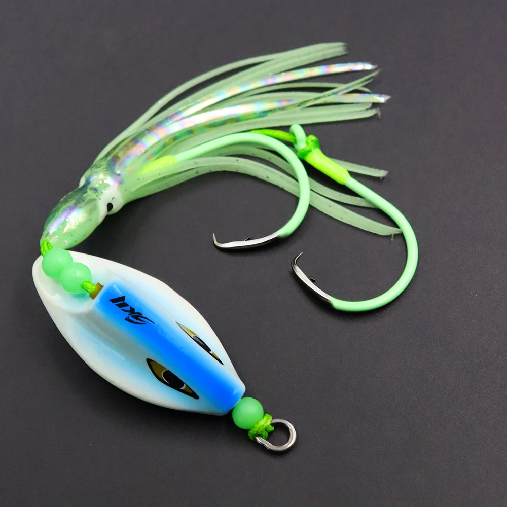 ZYZHE Meeresangel-Hybrid-Jig 100g 150g 200g Tiefsee-Bootsangelköder für Thunfisch, Marlin, Schwertfisch, Salzwasser-Köder-Rigs – Detail 13
