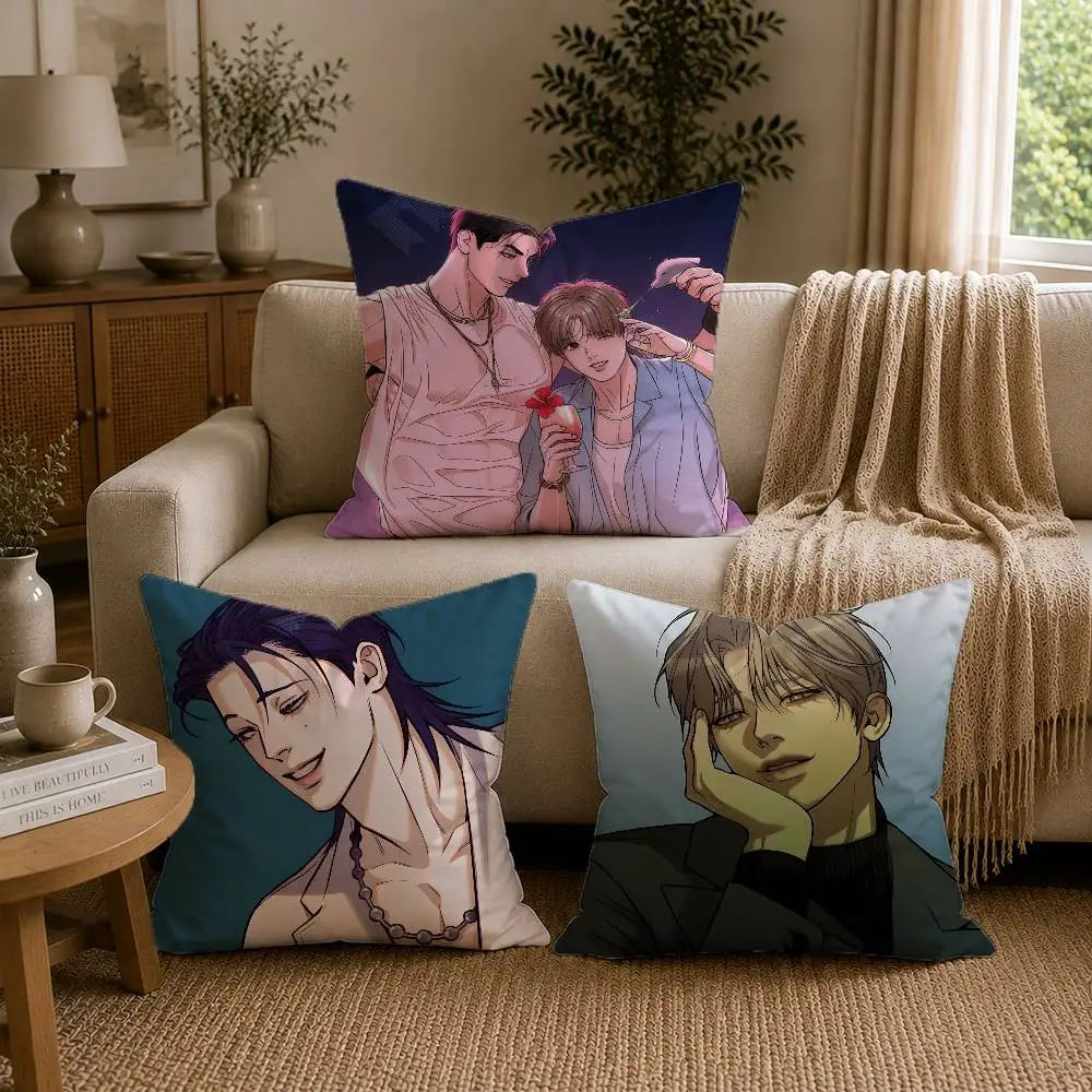 BL Drama Manhwa P-Pearl B-Boy Pillow Case for Sofa Living Room Home office Decor Protective Cover