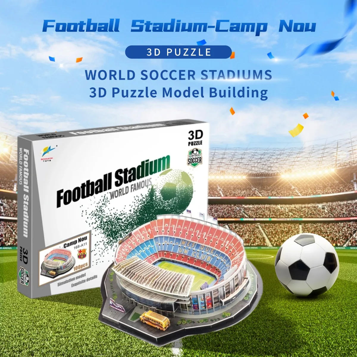 Miniature Football Field 3D DIY Puzzle World Famous Stadiums Models Football Game Peripheral Toys Fans Birthday Toys Gifts