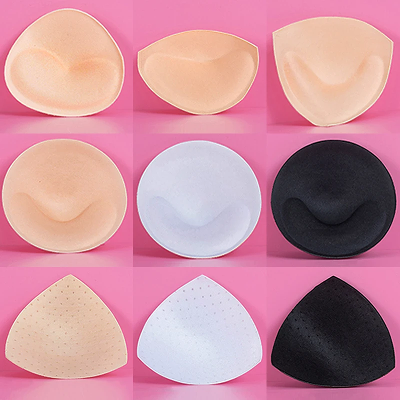 2pcs 1pair Women Intimates Accessories Sponge Swimsuit Breast Push Up Bra Padding Chest Enhancers Bra Foam Insert Chest Cup