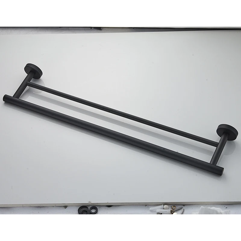 304SUS Towel rack Dual pole Wall-Mounted Bathroom Item Shelf Suitable for Shower Rooms Bathroom Accessories