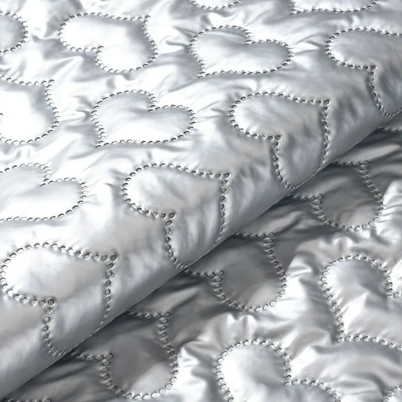 20/50/100cm*145cm Silver Color PU Leather Embossing Cotton Lining Fabric Christmas Quilting Fabric for DIY Sewing Luggage Bag