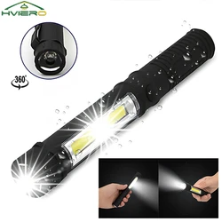 Mini Pen Flashlight Multifunction LED Lamps Work Lights Inspection Portable Night Magnetic Base Waterproof Used Camping Cycling