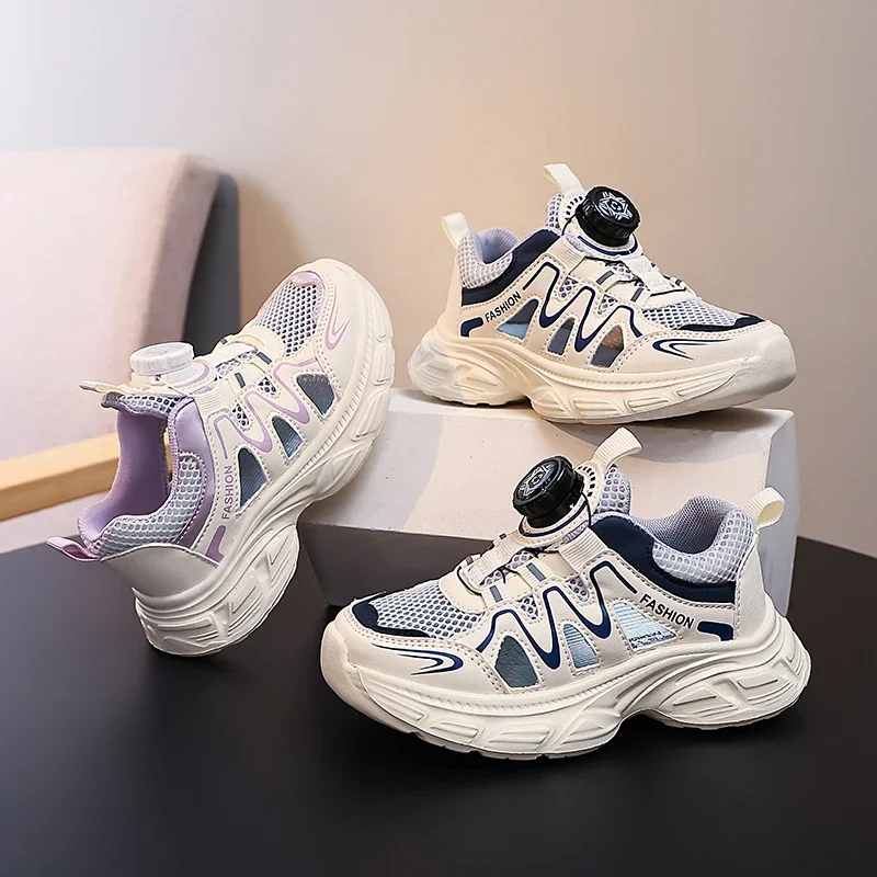 

Stable Sole Children Running Sneakers Breathable Upper Shock Absorption Sports Shoes Comfort Footwear for Daily Play and Travel