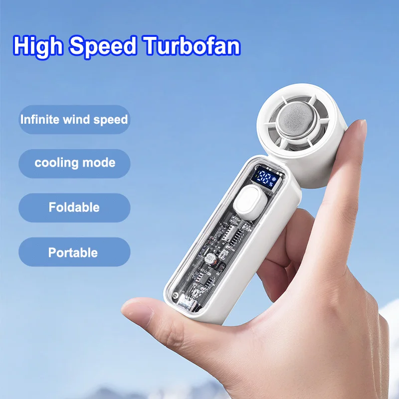 

2026 New Cooling Fan Portable Small Handheld Wireless Fan Foldable 2000mAh Desktop Cooling Fan Suitable for Travel